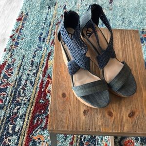 Fergalicious by Fergie Denim Strappy Wedges